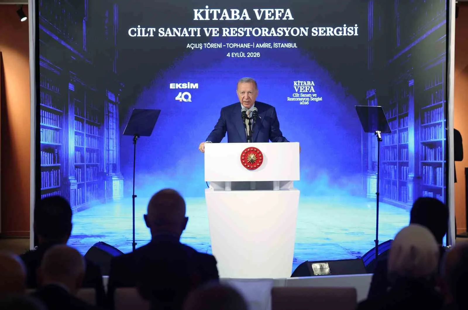 CUMHURBAŞKANI ERDOĞAN, BEYOĞLU'NDA TOPHANE-İ ÂMİRE KÜLTÜR VE SANAT MERKEZİNDEKİ KİTABA VEFA: CİLT SANATI VE RESTORASYON SERGİSİ'NİN AÇILIŞINDA KONUŞTU