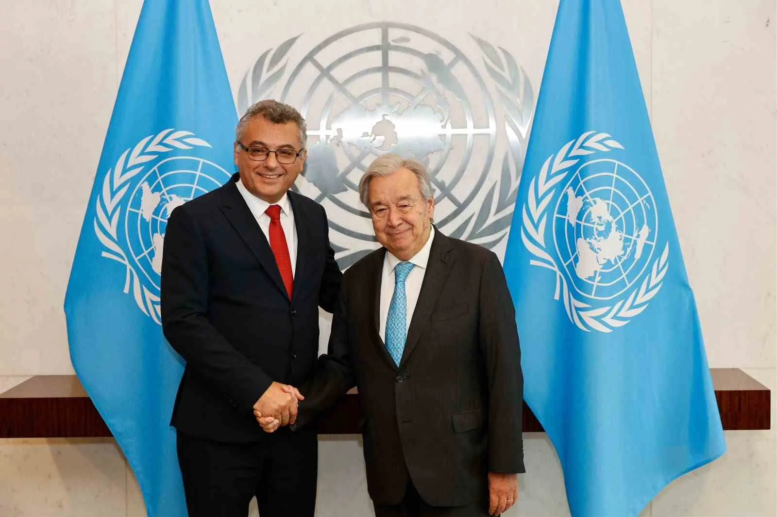 KUZEY KIBRIS TÜRK CUMHURİYETİ (KKTC) CUMHURBAŞKANI TUFAN ERHÜRMAN, NEW YORK'TAKİ TEMASLARI KAPSAMINDA BİRLEŞMİŞ MİLLETLER (BM) GENEL SEKRETERİ ANTONİO GUTERRES İLE BİR ARAYA GELDİ.
